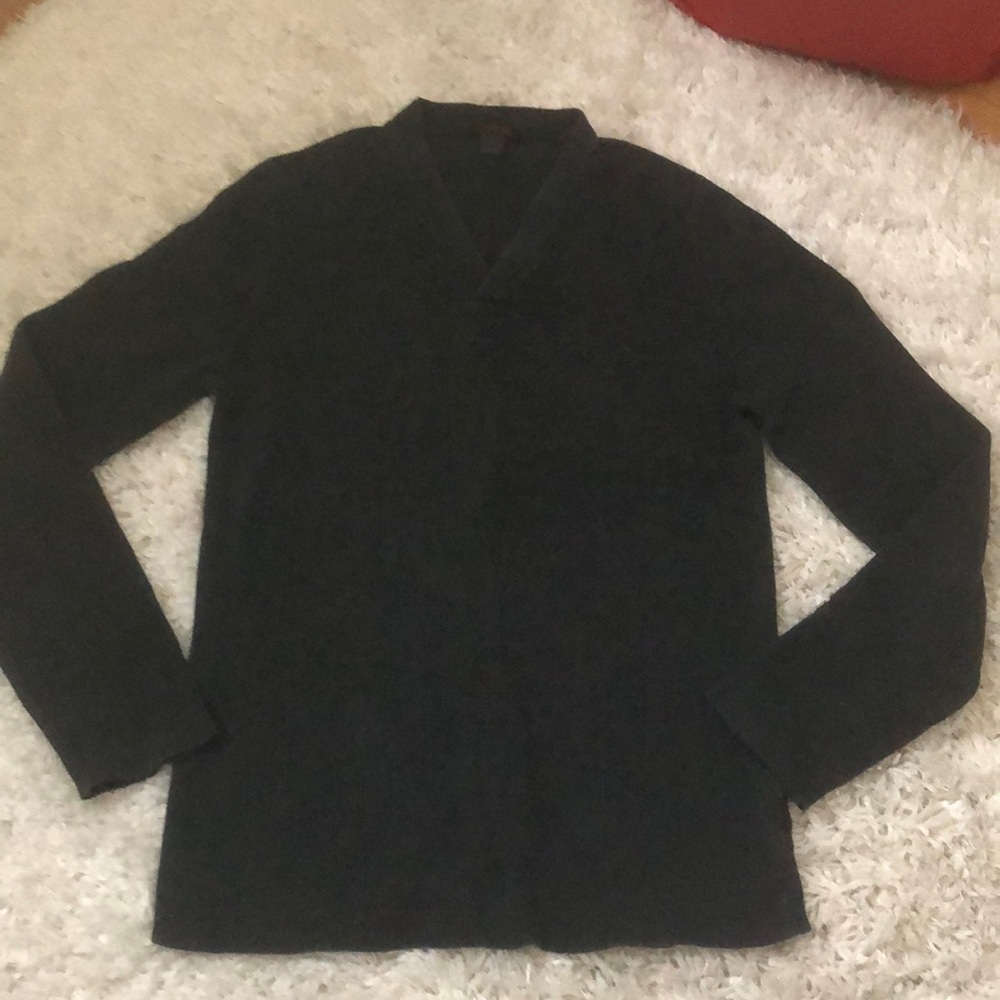 Express V neck ribbed sweater size XS black mt2